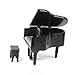 MagiDeal 1/12 Dollhouse Miniature Wooden Piano with Stool Black