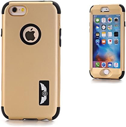 iPhone 6s Case,Quola 3 in 1 Heavy Duty Shockproof Case for Apple iPhone 6s (2015) / iPhone 6 (2014)[Gold and Black]