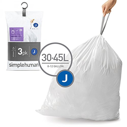 simplehuman Bin Bag Liners (3040 litres) Code J 60pcs (3 Packs x 20) Amazon.co.uk Kitchen & Home