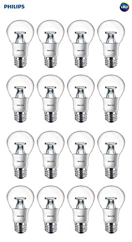 Philips LED Non-Dimmable A19 Clear Light Bulb: 800-Lumen, 2700-Kelvin, 8.5-Watt (60-Watt Equivalent), E26 Base, Soft White, 16-Pack (Clear)
