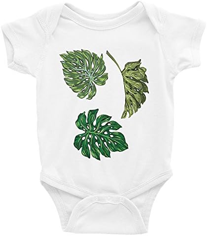 EncycloArt Monstera Deliciosa Plant Leaves, Infant Bodysuit