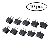 European To American Adapter USA - India American Jack Converter European Outlets Plug US Overseas Power Travel UK Wall 10 Pcs Today's Deal Placement VIZIONSTAR