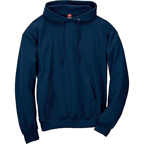 Hanes Men's Big and Tall Pullover EcoSmart Hooded Sweatshirt, Navy, 4X