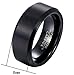 Heraculs 8MM Tungsten Carbide Ring for Man Simple Wedding Engagement Band Ring Black Size 6-15