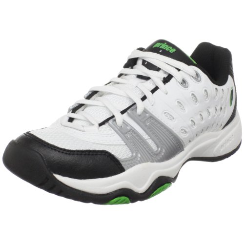 Prince Kids' 8P310149T22 Jr Tennis Shoe,White/Black/Green,5.5 M US Big