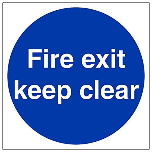 V Safety Fire Door & Mandatory- Fire Exit Keep Clear - 300 X 300mm