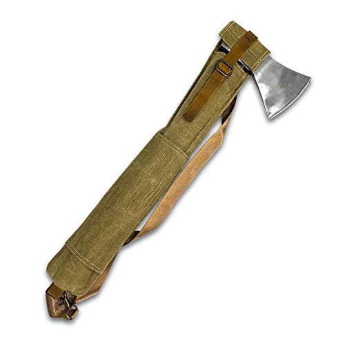 BATTLBOX Waxed Canvas Axe Sling - Holds up to 24" Handle Axe or Hatchet - Hatchet Sling and Quiver - Hiking and Camping Accessory