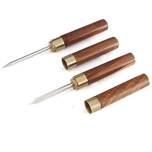 SONGER 2Pcs Rosewood Portable Puer Tea Knife + Tea Needle set, Picking tea tools Wooden Handle Ice Pick Professional Tool for Breaking Prying Cake Brick