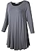 LARACE 3/4 Sleeve Shirts for Women Plus Size Tunic Dressy Top Loose Fit Flare T-Shirt(1X, Deep Gray)