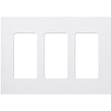 Lutron Claro 3 Gang Decorator Wallplate, CW-3-WH, White