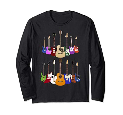 Guitar Rock N Roll Musical Instrument Design Idea Long Sleeve T-Shirt