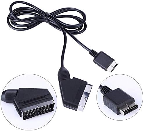 ALLOYSEED 2m for Sony Playstation PS1 PS2 PS3 RGB SCART Cable TV AV Lead Replacement Connection Game Cable for PAL/NTSC Consoles