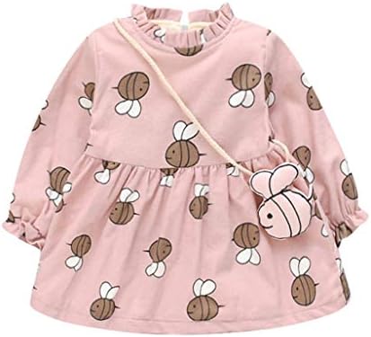 キッズ服 ワンピース バッグ 2点セット 女の子 長袖 無地 フリル Tシャツ ドレス 可愛い 値下げ ミニ プリンセススカート 斜めがけバッグ 子ども パーティードレス 秋冬 学園際 通学 フォーマル 普段着 イベント おしゃれ お姫様 人気 子供服 女児 通園