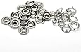 PEPPERLONELY Brand, 100 Set Silver Tone No Sew Open Ring Snap Press Fastener Buttons 10mm