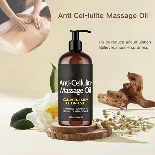 LBOYLOVE® Firming Body Massage Oil – Collagen & Stem Cell, Smooths Cellulite, Improves Texture, Refreshing Aromatherapy for Legs & Full Body 8 Fl Oz