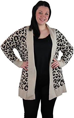 Girltalkfashions Women Chuncky Leopard Print Long Sleeve Cardigan Copyright (XXL)