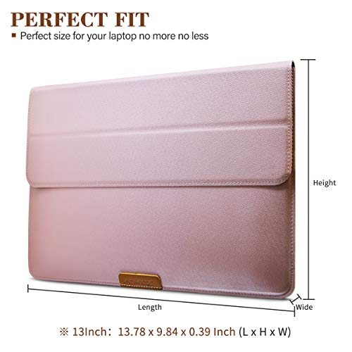 Leather Laptop Sleeve 13/13.3 Inch with Stand Waterproof Laptop Case for 13" MacBook Pro 2018 2017 2016 / Pro Retina/MacBook Air 13.3" Surface Laptop 2017 / Surface Book 13" - Thumbnail 3