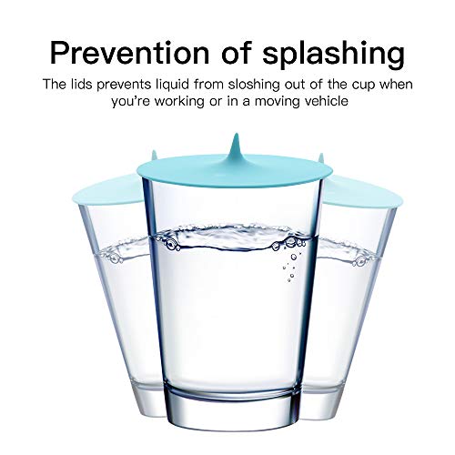 Food Grade Silicone Cup Lids, IPHOX Creative Water droplet design Mug Cover [Set of 6] Anti-dust, Airtight Seal, Silicone Drink Cup Lids, Hot Cup Lids (Lids-Droplet) - Thumbnail 6