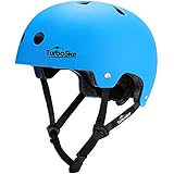 TurboSke Skateboard Helmet, Cycling Helmet, Scooter Helmet for Kids, Youth, Men, Women, Adult (L/LX, Matte Blue)