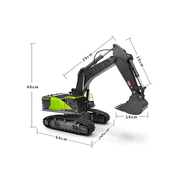 ZJM 1.14 RC Alloy Bagger, 4 in 1 22 Kanal Große RC Raupenbagger Bulldozer Simulation Technik Fahrzeugmodell Spielzeug… – Bild 8