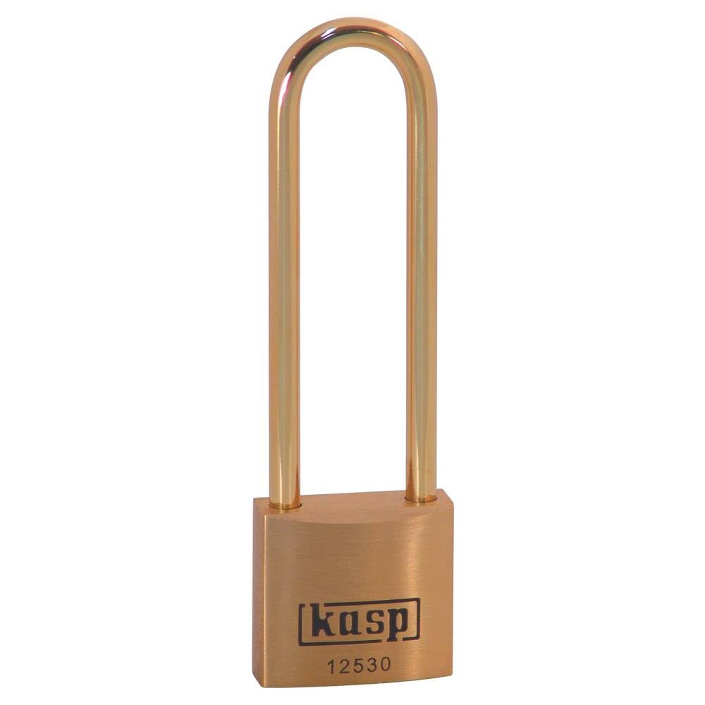 Kasp 125 Premium Brass Padlock - 30x70 Millimeters - Long Brass Shackle