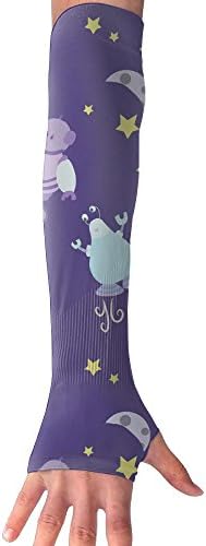 Ice Silk Arm Sleeve Space Plantes &amp; Robots Long Armguards Set With Unisex Skin Comfort Sun Protection Sleeve For Bicycle Mountain Climbing Sunscreen Equipment