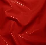 VINYL PVC GOTHIC SEXY FETISH RED FABRIC SHINY HIGH GLOSS STRETCH LEATHER
