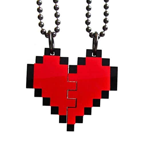 2 Necklaces, BFF Heart Necklace Set 