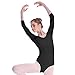 Sprotingbodybuilding Dance Ballet Leotards for Women Girls 3/4 Long Sleeve V-Neck Leotard