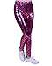 HDE Girl's Shiny Mermaid Leggings Metallic Fish Scale Tights Mermaid Costume (Pink, 7/8)