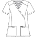 Cherokee Scrubs for Women Mock Wrap Top with 3 Pocket, Back Princess Seams WW610, S, Galaxy Blue