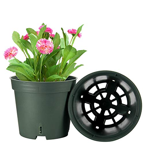 Pots for Plants, ZOUTOG 6 inch Plastic Planters with Drainage Hole, Pack of 12 - Plants not Included - Thumbnail 3