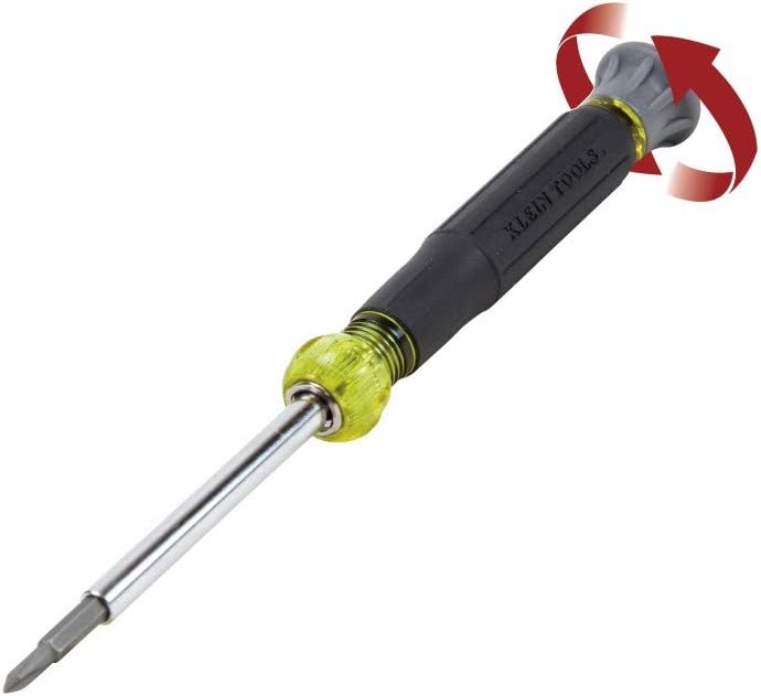 Klein Tools 32581 Precision Screwdriver Set, 4-in-1 Electronics Screwdriver with Industrial Strength Phillips and Slotted Bits - - 