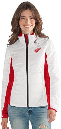 GIII For Her NHL Detroit Red Wings Women's Grand Slam Full Zip Jacket, Medium, White