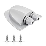 BougeRV ABS Solar Double Cable Entry Gland Box Waterproof Weatherproof Fits for All Cable Types 2mm² to 6mm² for Solar Project on RV Camper Van Travel Trailer Boat Cabin