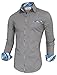 TAM WARE Mens Premium Casual Inner Contrast Dress Shirt TWNMS310S-1-GRAY-2XL