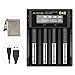 ALTIZURE Universal Smart Battery Charger with LCD Display for Rechargeable Batteries Ni-MH Ni-Cd A AA AAA AAAA C F6 SC 18650 26650 14500 16340 18500 18350 RCR123 (4 Slots)