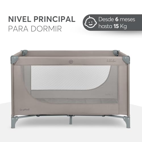 KikkaBoo Cuna de Viaje SO Gifted 2026, Cuna Bebe 120x60 cm hasta 15 kg, Parque Plegable con Bolsa de Transporte, Ligera y Compacta, Beige