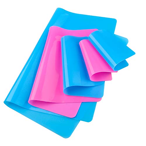 Reusable Silicone Mat Set (A3, A4, A5, A6) for Resin Crafts Jewelry Casting Molds, Food Grade Silicone Placemat, Waterproof Heat-Resistant