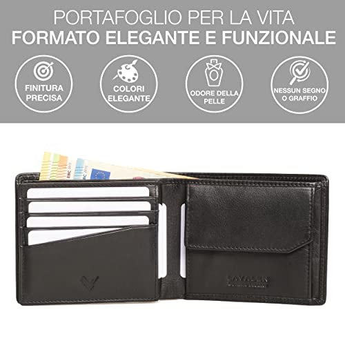 Lavalen® Men's Genuine Leather RFID Wallet with Coin Purse Large Wallet | Handmade RFID Leather Wallet Zipped pocket, space for cards, bills and coins. Makes a great gift.