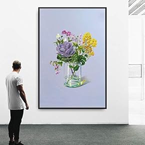 Framed Canvas Wall Art Flowers Canvas Prints Home Artwork Decoration for Living Room,Bedroom - 16x24 inches