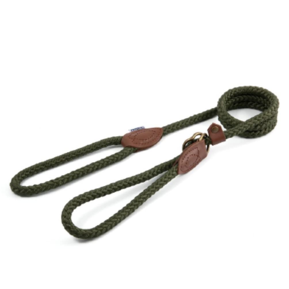 Ancol Heritage Rope Slip and Control Lead Green1.5mx12mm