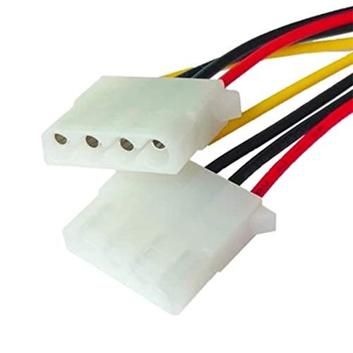 Lime2018 2pcs 4Pin IDE PSU Power Splitter Cable.Standard 4 Pin Power Connector for Computer Hard Disk, Cooling Fan, CDROM, DVD-ROM. (1 to 2)
