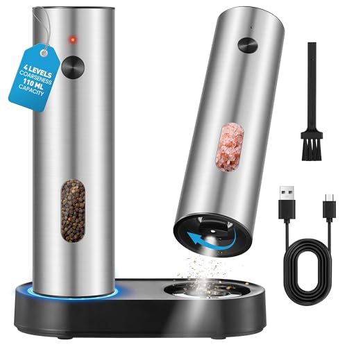 CapyBud Electric Salt Pepper Grinder Set