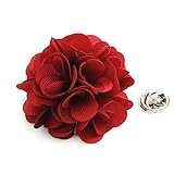 The Smart Man Men's Lapel Flower Boutonniere Pin for Suit - Burgundy