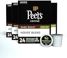 Peet's Coffee Single Serve K-Cup Decaffeinated Coffee Pods for Keurig Coffee Maker