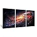 KREATIVE ARTS - Space and Universe Stretched Canvas Print - Space Landscape Paintings Wall Art Decor Universe Galaxy Stars 3 Piece Picture Print on Canvas for Modern Home Decoration Ready to Hang