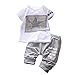 Canis Baby Boy Kid 2 Piece Star Sportswear Clothes T-Shirt Top Short Pants Outfit Set (XL/3Y,Gray)