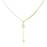 FZBYQWD Gold Cube Initial Necklace for Women - 18K Gold Plated Letter A-Z Pendant Necklace Dainty Cube Necklaces Initial Necklaces Birthday Gifts for Women Jewelry