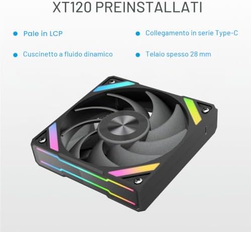 Dissip. Liquido SAMA Q70 360mm, LCD 2.8, Intel/AMD, Type-C, Nero